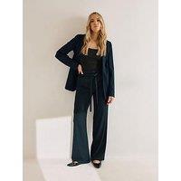 Long Tall Sally Tie Waist Trouser 34" - Blue