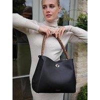 Luella Grey Adriana Black Woven Handle Hobo - Black