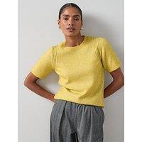 The Very Collection Timeless Yarn Short Sleeve Jumper - Chartreuse