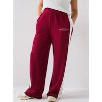 V By Very Curve Side Stripe Wide Leg Trousers - Red
