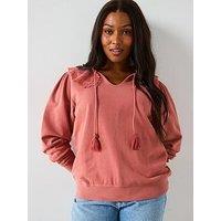 V By Very Curve Collar Detail Sweat - Pink