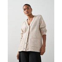 The Very Collection Timeless Yarn Relaxed Seam Detail Cardigan - Beige