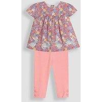 Jojo Maman Bebe Girls 2-Piece Bunny Applique Blouse & Leggings Set - Pink