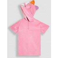 Jojo Maman Bebe Girls Unicorn Towelling Hooded Poncho - Pink