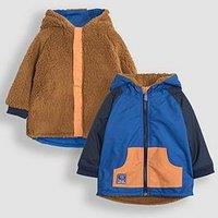 Jojo Maman Bebe Boys Colour Block Reversible Jacket - Blue