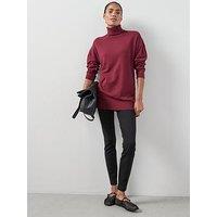 The Very Collection Classic Comfort Longline Roll Neck Jumper - Burgundy
