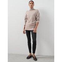 The Very Collection Classic Comfort Longline Roll Neck Jumper - Beige