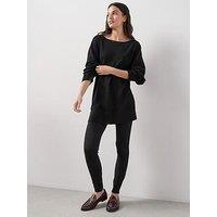 The Very Collection Classic Comfort Slash Neck Wide Sleeve Longline Jumper - Black