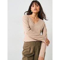 V By Very Classic Comfort V Neck Jumper - Neutral