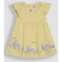 Jojo Maman Bebe Girls Bunny Applique Frill Shoulder Summer Dress - Yellow