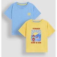 Jojo Maman Bebe Boys 2-Pack Surf & Sun Print T-Shirts - Yellow