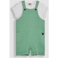 Jojo Maman Bebe Boys 2-Piece Cheesecloth Dungarees & Bodysuit Set - Green