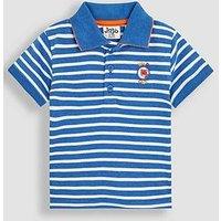 Jojo Maman Bebe Boys Tiger Badge Polo Shirt - Blue