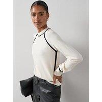 The Very Collection Classic Comfort Crew Neck Jumper With Tipping - Cream