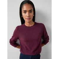 The Very Collection Classic Comfort Relaxed Crew Neck Jumper - Burgundy