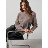 The Very Collection Classic Comfort Batwing Slash Neck Jumper - Natural