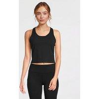 Sweaty Betty Womens Training Power Medium Impact Crop Gym Tank - Black