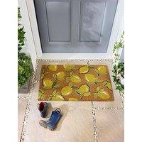Very Home Sicilian Lemons Doormat - Beige/Lemon
