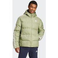 Adidas Sportswear Men'S Essentials Midweight Down Hooded Jacket - Green