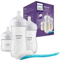 Avent Natural Response Newborn Baby Kit - 1X 4Oz, 9Oz And 11Oz Baby Bottles, Bottle Brush, Scd837/12