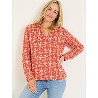 Fatface Paige Painted Bloom Top - Orange