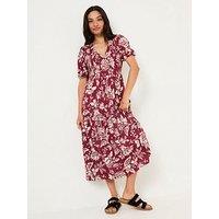Fatface Danielle Floral Midi Dress - Red