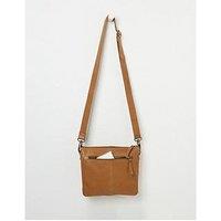 Fatface Libby Buckle Crossbody Leather Bag - Brown