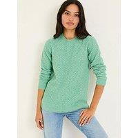 Fatface Ella Textured Jumper - Green
