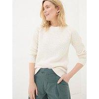 Fatface Ella Textured Jumper - White