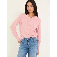 Fatface Selah Cuffed Cardigan - Pink