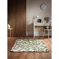 Very Home Trailing Leaf Wool Rug 100% Pure Wool Rug - Cream