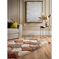 The Very Collection Premium 3D Scallop Shaggy Rug - Brown
