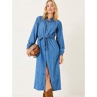 Fatface Abi Denim Midi Dress - Blue