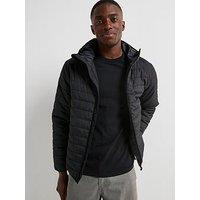 Very Man Shower Resistant Lightweight Hooded Padded Jacket - Black
