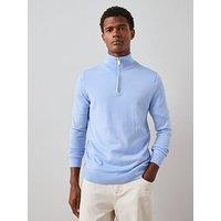 Very Man Merino Wool 1/4 Zip Jumper - Light Blue
