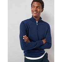 Very Man Merino Wool 1/4 Zip Jumper - Navy