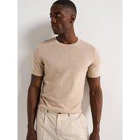 Very Man Merino Wool Short Sleeve Crew Neck - Beige