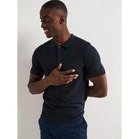 Very Man Pure Cotton Ottoman Polo Top - Navy