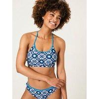 Fatface Batik Geo Bikini Top - Blue