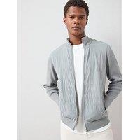 The Very Collection Hybrid Knit Funnel Jacket With Cotton - Light Grey