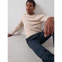 Very Man Merino Wool Long Sleeve Crew Neck Jumper - Beige