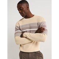 Very Man Cotton Rich Colour Block Jumper - Beige