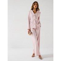 Six Stories Collarless Tailored Jacket - Pink