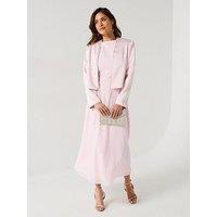 Six Stories Tailored Trim Detail Satin Jacket - Pink