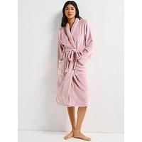 V By Very Supersoft Contrast Piping Dressing Gown - Purple