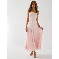 Six Stories Pleated Skirt Crepe Bandeau Midi Dress