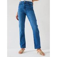 V By Very Sculpt Straight Leg Jeans - Mid Wash