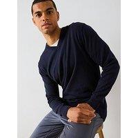 Very Man Cotton Rich Knitted V Neck Jumper - Navy