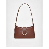Quiz Brown Buckle Shoulder Bag