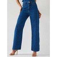 V By Very Denim Tailored Wide Leg Co-Ord Jeans - Mid Wash